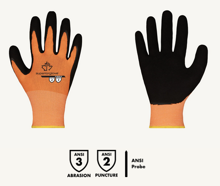 Superior Glove® Dexterity® S18HVLX Latex Coated Hi-Viz Gloves 